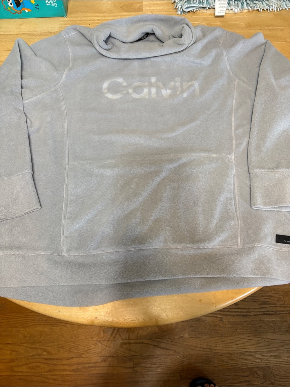 Calvin Klein Light Gray Pullover Fleece Hoodie